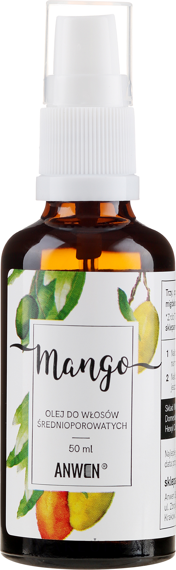 Олія для середньопористого волосся  - Anwen Mango Oil For Medium-Porous Hair (скло) — фото 50ml
