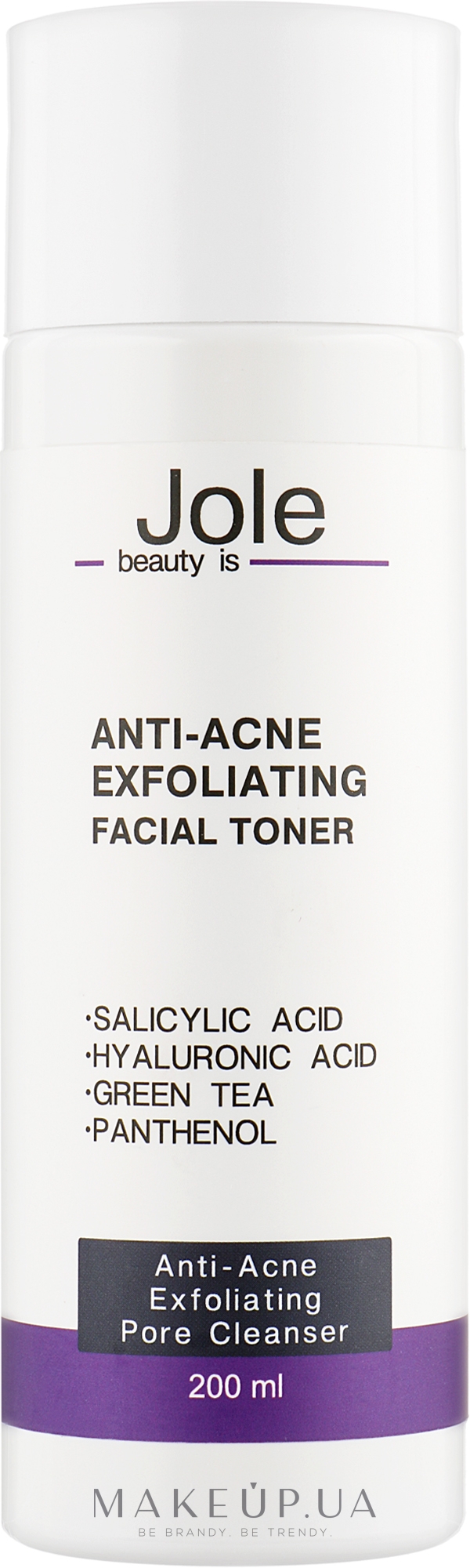 Тонер "Антиакне" із саліциловою кислотою 2% - Jole Anti-Acne Exfoliating Facial Toner — фото 200ml