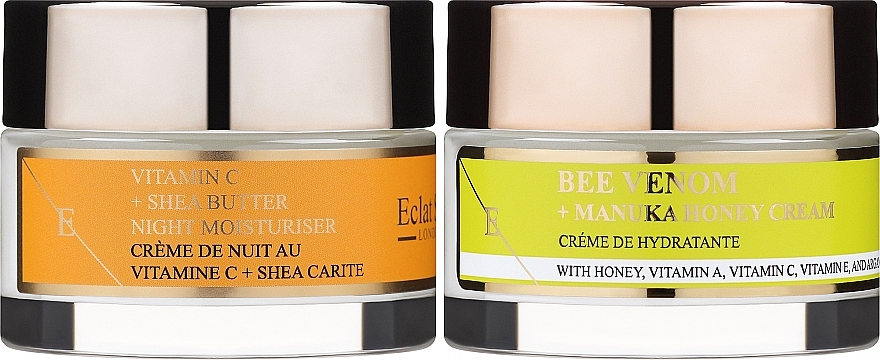 Набір - Eclat Skin London Bee Venom + Manuka Honey + Vitamin C + Shea Butter Night Moisturiser (cr/2x50ml) — фото N1