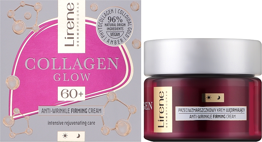 Укрепляющий крем для лица против морщин 60+ - Lirene Collagen Glow Anti-Wrinkle Smoothing Cream — фото N2