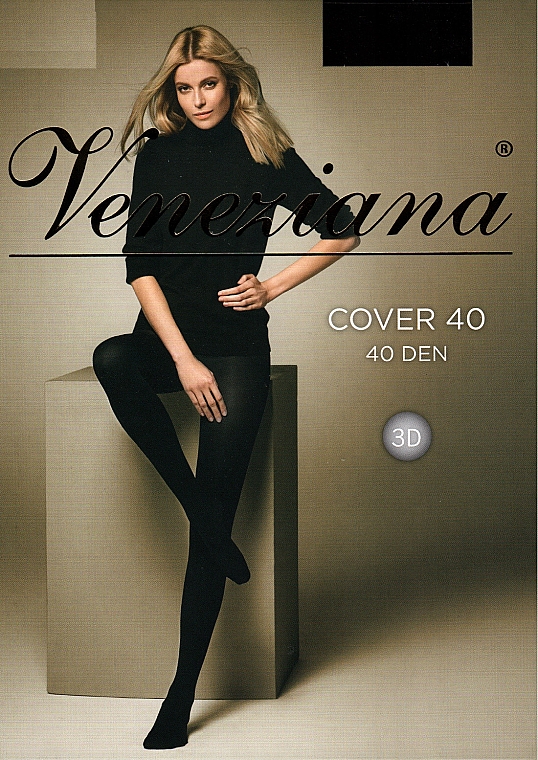 Колготки для женщин "Cover 3D", 40 Den, nero - Veneziana — фото N1