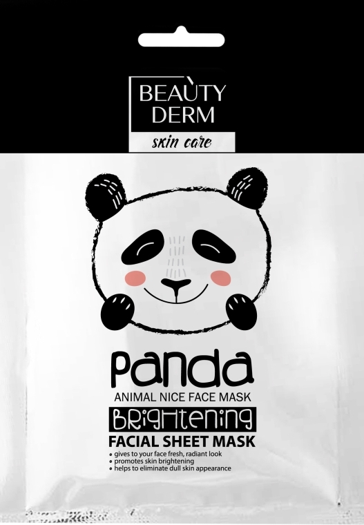Тканинна відбілювальна маска - Beauty Derm Animal Panda Whitening — фото N1