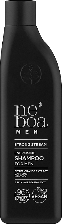 Энергетический шампунь для мужчин 3 в 1 - Neboa Men Strong Stream Energising Shampoo — фото N1