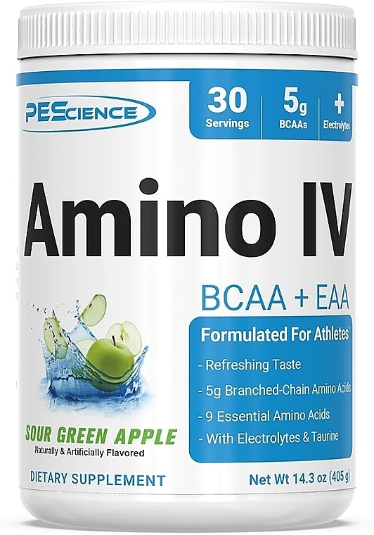 Харчова добавка «Зелене яблуко» - PEScience Amino IV Sour Green Apple — фото N3