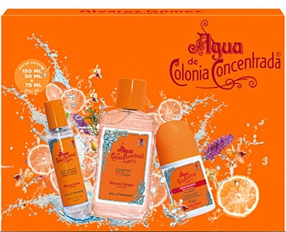 Alvarez Gomez Agua de Colonia Concentrada Eau D'Orange - Набор (edc/150ml + edc/30ml + deo/roll/75ml) — фото N1