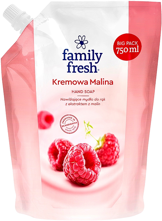 Мило для рук з екстрактом малини - Family Fresh Raspberry Hand Soap (дой-пак) — фото N1