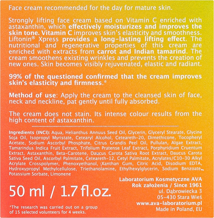 Денний крем для обличчя з вітаміном С - Ava Laboratorium C+ Strategy Multi-Active Lifting Face Cream — фото N3