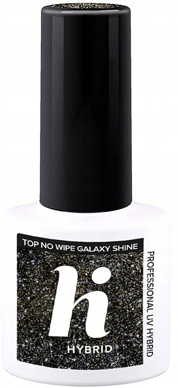 Верхнє покриття з блискучими часточками - Hi Hybrid Top No Wipe Galaxy Shine — фото N1