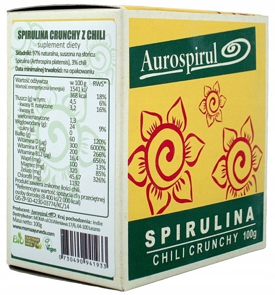 Харчова добавка "Спіруліна + хрумкий чилі" - Moma Aurospirul Spirulina Chili Crunchy — фото N2