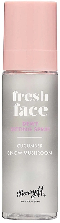 Фиксирующий спрей для макияжа - Barry M Fresh Face Dewy Setting Spray Cucumber & Snow Mushroom — фото N1