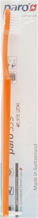 Зубная щетка "S39", оранжевая - Paro Swiss Toothbrush (полиэтиленовая упаковка) — фото N1