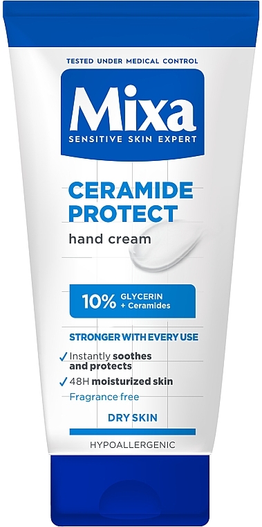 Захисний крем з керамідами для сухої шкіри рук - Mixa Ceramide Protect Hand Cream