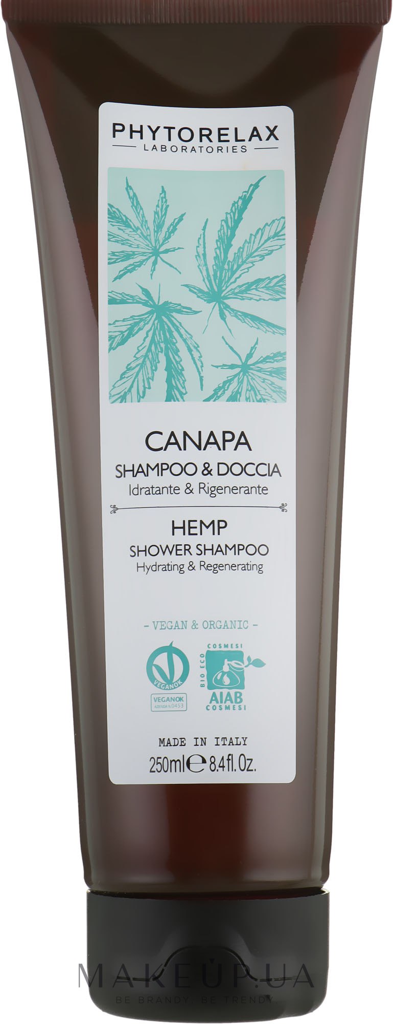 Шампунь-гель для душу зволожуючий HEMP Vegan&Organic PhL - Phytorelax Laboratories Hemp Shower Shampoo — фото 250ml