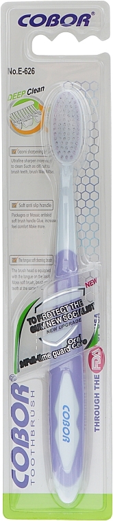Зубна щітка, Е-626, фіолетова - Cobor Soft Deep Clean — фото N1