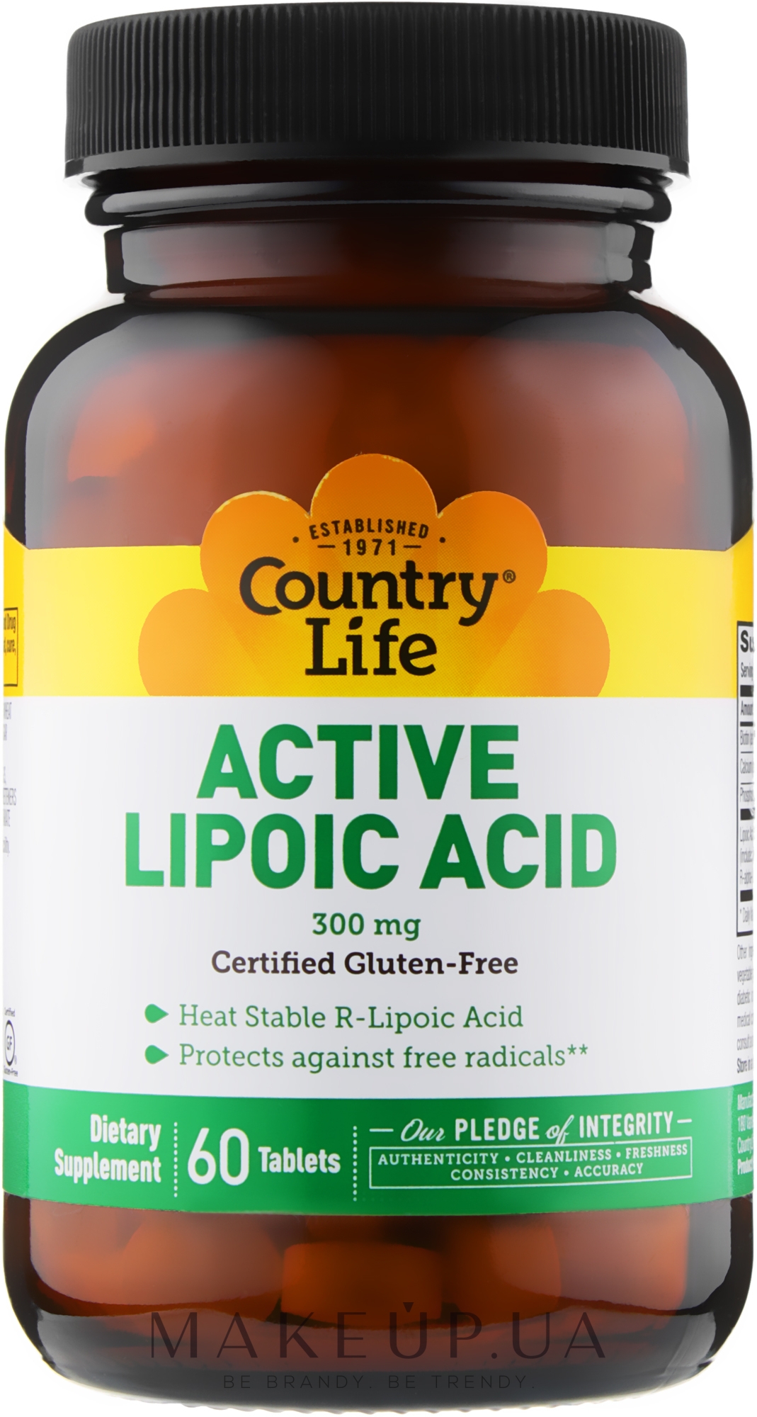 Липоевая кислота, 300 мг - Country Life Active Lipoic Acid Time Release — фото 60шт