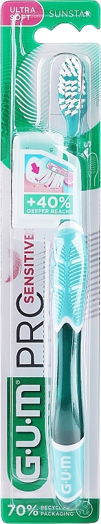 Зубна щітка, зелена - Sunstar Gum Pro Sensitive Toothbrush Ultra Soft — фото N1