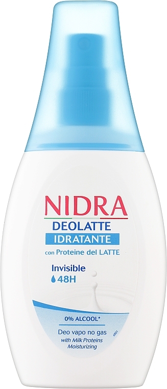 Дезодорант зволожувальний з молочними протеїнами (без газу) - Nidra Deolatte Idratante 48H Vapo No Gas — фото N1