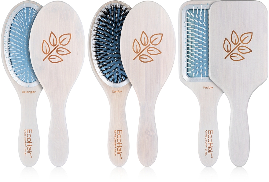 Набір щіток для волосся - Olivia Garden Eco Hair Eco-Friendly Paddle Collection (12 шт) — фото N1