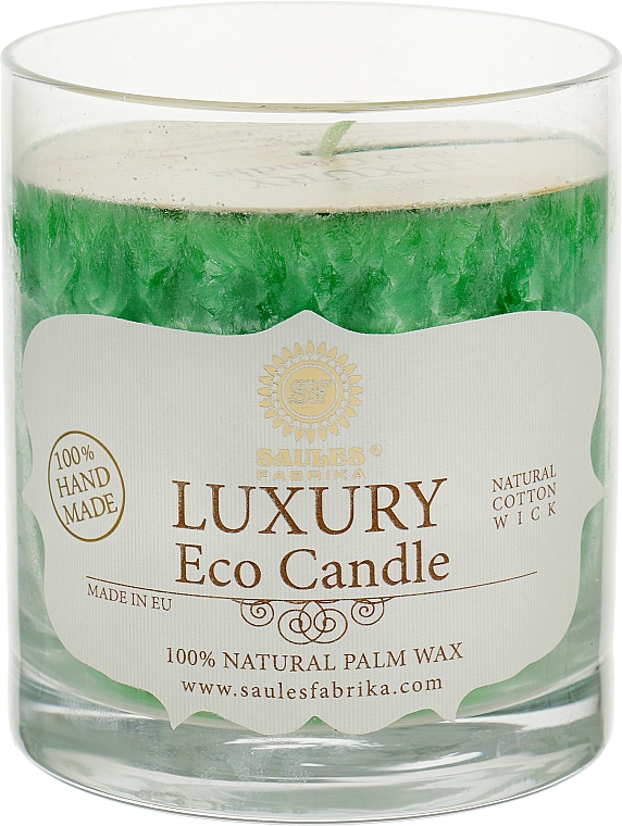 Свеча из пальмового воска в стакане "Жасмин-Зелений Чай" - Saules Fabrika Luxury Eco Candle — фото N1
