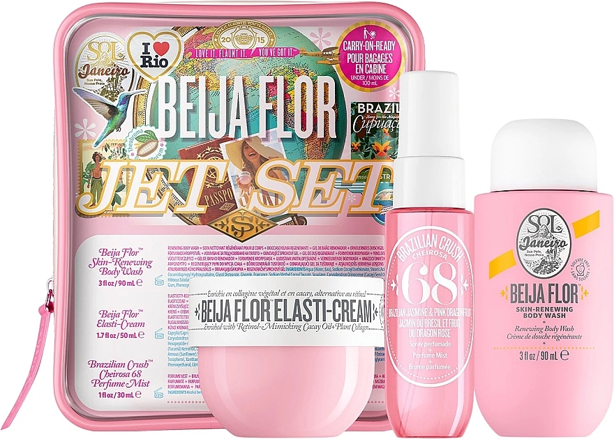 Набор - Sol de Janeiro Beija Flor Jet Set (b/ream/50ml + sh/gel/90ml + mist/30ml) — фото N1