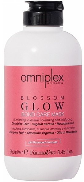 Премиальная маска с кератином и маслом макадамии - FarmaVita Omniplex Blossom Glow Bond Care Mask — фото N1