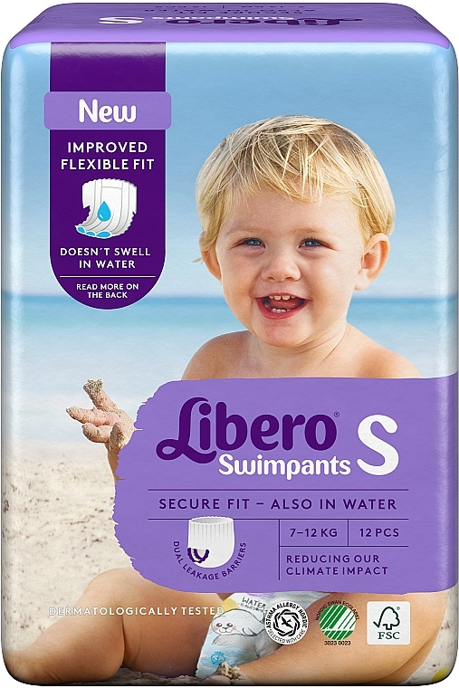 Подгузники-трусики для плавания Swimpants Small, 7-12 кг, 12 шт. - Libero  — фото N2