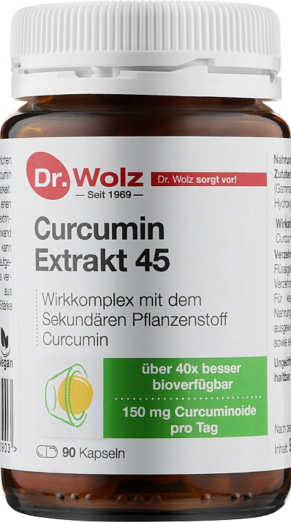 Куркумін екстракт 45 - Dr.Wolz Curcumin Extrakt 45 — фото N1
