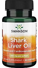Парфумерія, косметика Харчова добавка "Олія печінки акули", 550 мг, 60 капсул - Swanson Shark Liver Oil