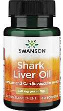 Пищевая добавка "Масло печени акулы", 550 мг, 60 капсул - Swanson Shark Liver Oil — фото N1