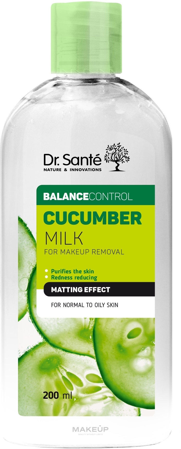 Нормализующее молочко для демакияжа - Dr. Sante Cucumber Balance Control — фото 200ml