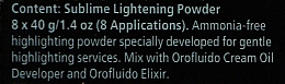 Безаммиачная осветляющая пудра - Orofluido Sublime Lightening Powder — фото N6