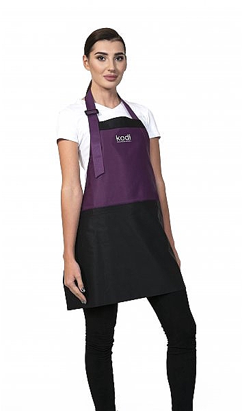 Короткий фартух, фіолетовий з чорними вставками, білий логотип - Kodi Professional — фото N1