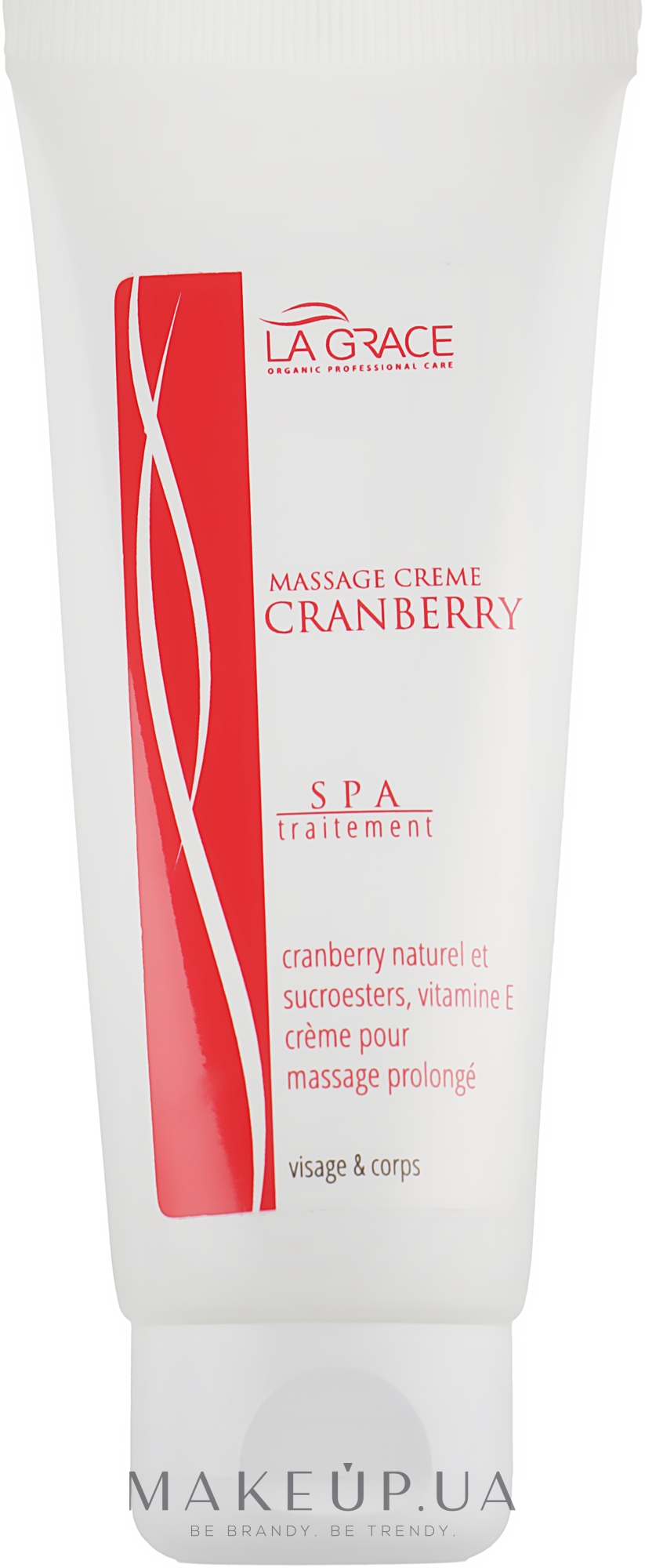 Масажний крем з журавлиною для обличчя і тіла - La Grace Cranberry Massage Creme — фото 75ml