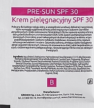 Крем для догляду за шкірою після інвазивних процедур - Charmine Rose Pre-Sun SPF 30 (пробник) — фото N2