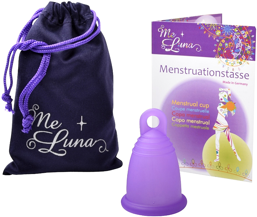 Менструальная чаша с петлей, размер M, фиолетовая - MeLuna Classic Menstrual Cup  — фото N2