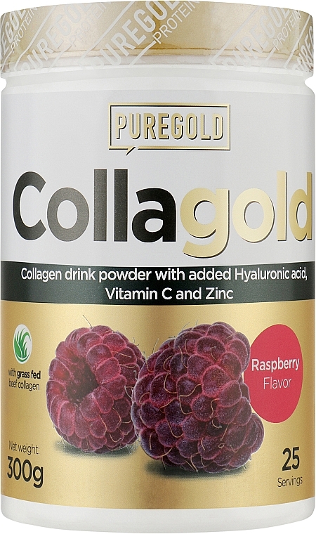 Коллаген с гиалуроновой кислотой, витамином С и цинком, малина - PureGold CollaGold Raspberry — фото N2