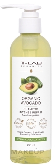 Шампунь для сухого та пошкодженого волосся - T-Lab Professional Organics Organic Avocado Shampoo — фото 250ml