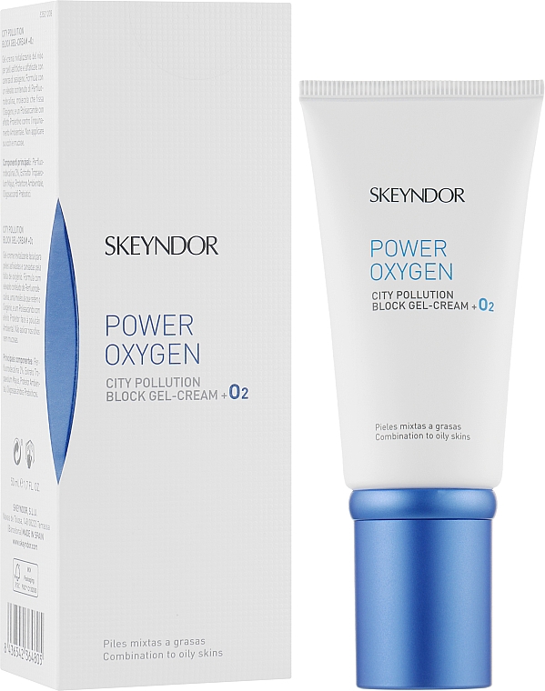 Кислородный детокс гель-крем для комбинированной кожи лица - Skeyndor Power Oxygen City Pollution Block Gel Cream — фото N2