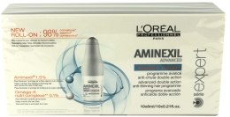 Средство для лечения выпадения волос + ролик - L'Oreal Professionnel Aminexil + Omega-6 10x6ml — фото N2