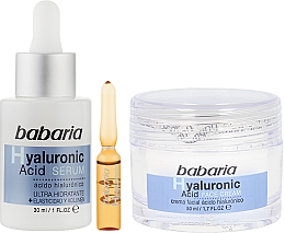 Духи, Парфюмерия, косметика Набор - Babaria Hyaluronic Acid (cr/50ml + serum/30ml + amp/2ml)