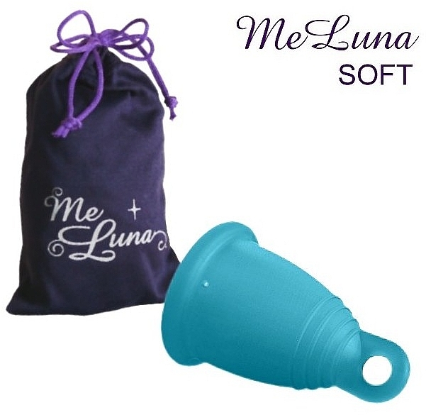 Менструальна чаша з петлею, розмір L, морська хвиля - MeLuna Soft Menstrual Cup Ring — фото N1