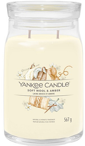 Ароматическая свеча в банке "Soft Wool & Amber", 2 фитиля - Yankee Candle Singnature  — фото N2