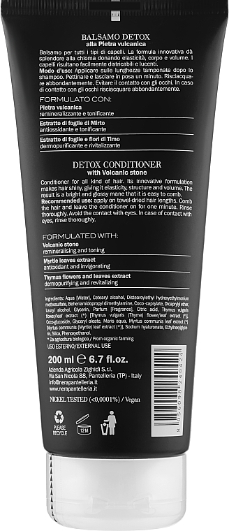 Детокс-кондиціонер для усіх типів волосся - Nera Pantelleria 20 Detox Conditioner With Volcanic Stone — фото N2