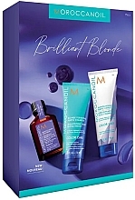 Парфумерія, косметика Набір - Moroccanoil Brilliant Blonde Purple Trio Kit( shm/70ml + cond/70ml + oil/25ml)