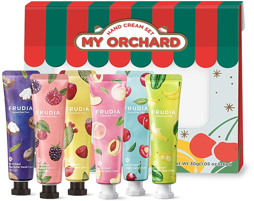 Набор кремов для рук "Фруктовая ярмарка" - Frudia My Orchard Hand Cream Set (h/cr/6*30g) — фото N1