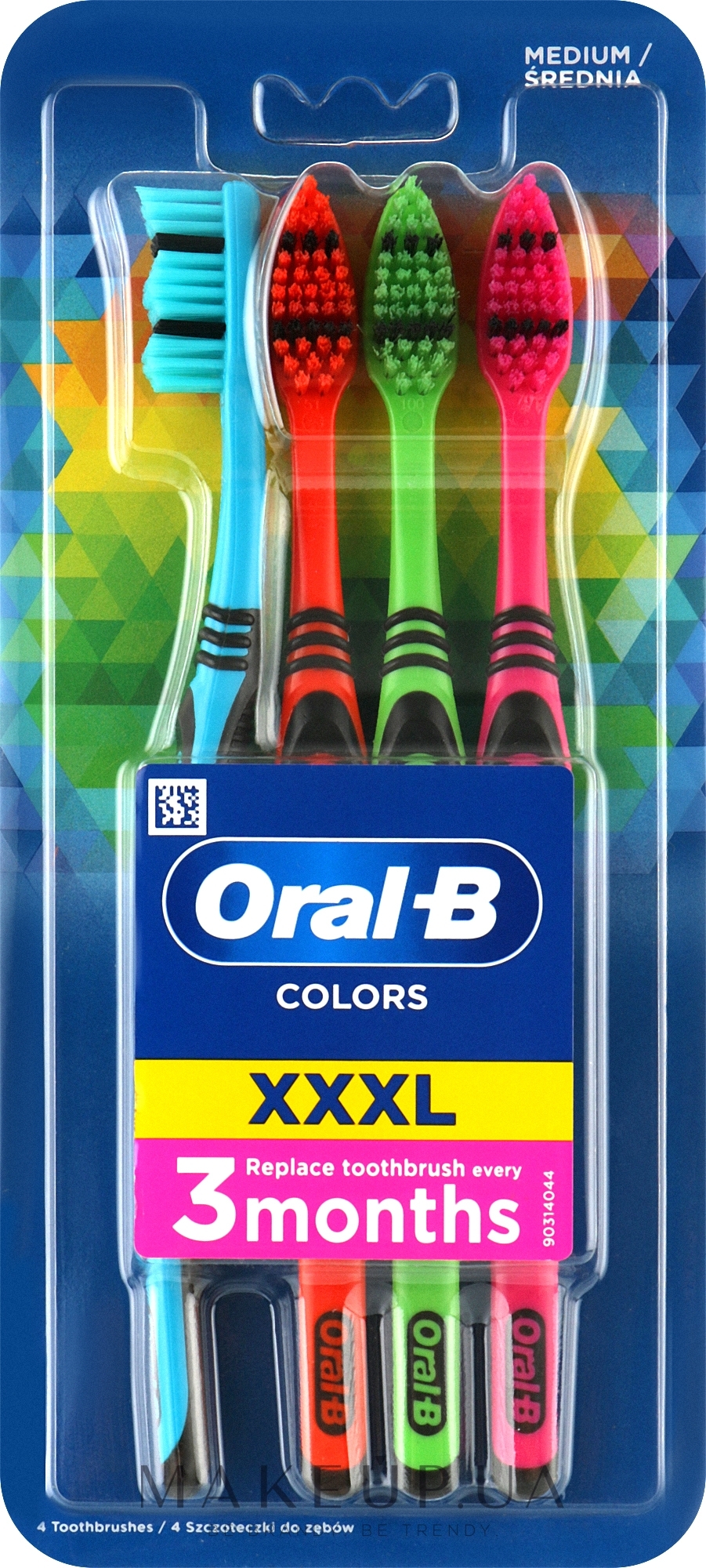Набор зубных щеток, средней жесткости - Oral-B Color Collection XXXL — фото 4шт
