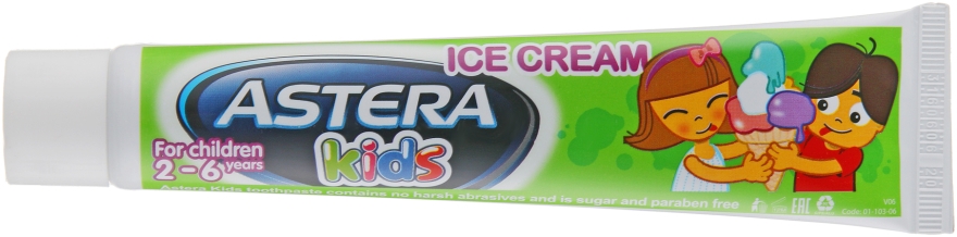 Зубна паста зі смаком морозива - Astera Kids With Ice Cream — фото N2
