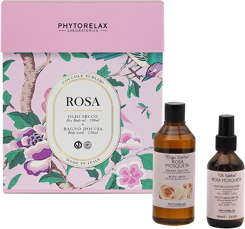 Набор - Phytorelax Laboratories Rosa Mosqueta (sh/gel/250ml + oil/100ml) — фото N1