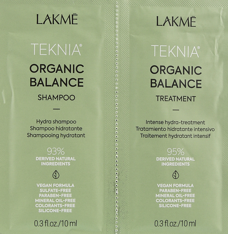 Набір пробників - Lakme Teknia Organic Balance (sh/10ml + mask/10ml) — фото N2