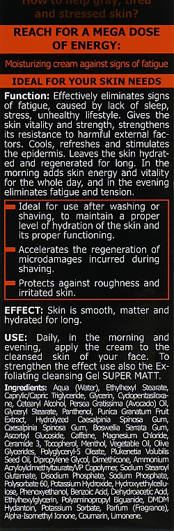 Зволожуючий крем проти ознак втоми - Bіelenda For Men Only Extra Energy Moisturizing Cream Against Signs Of Fatigue — фото N3
